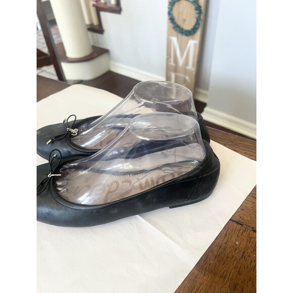 Sam Edelman Felicia black leather ballet flats size 8.5 Wide Comfort 8.5W - Picture 2 of 8